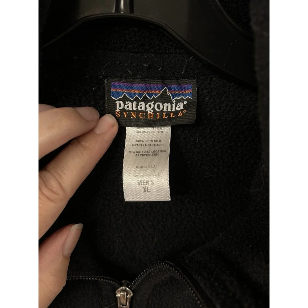 Patagonia Synchilla Vest Men's XL Black Fleece Zip Pockets